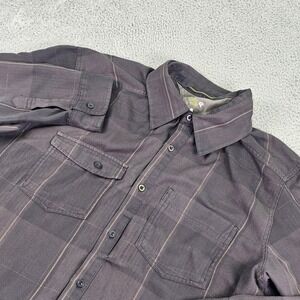 Mountain Hardwear Shirt Mens XL Gray Plaid Long Sleeve Button Up Outdoor OM3716